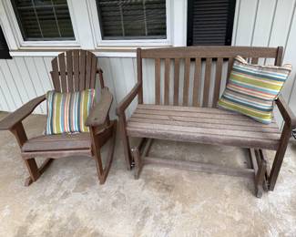 Rockers on Porch-
DELAYED AVAILABILITY
This item is to remain with the house for staging purposes until such time as the house is under contract to be sold. It is estimated that item will be available for pickup mid July
