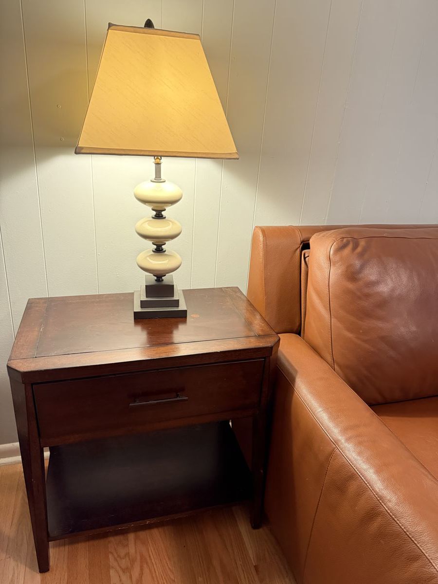 Side table with lamp (two available) 