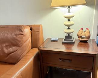 Side table with lamp (two available)