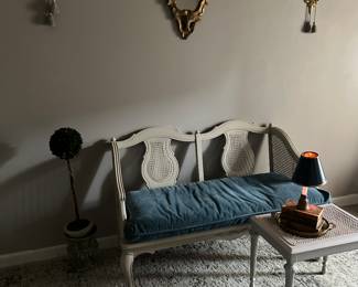 Beautiful Vintage Cane furniture, Pair Brass Sconces
