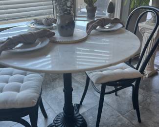 36” Marble/Metal Bistro Table