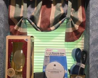 Oil lamp, Monoxide alarm, & miscellaneous