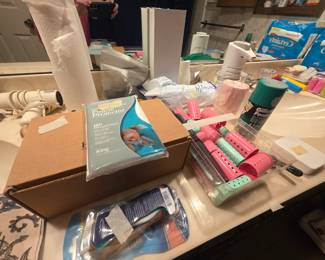 Bathroom - curlers, pillow protector, & more