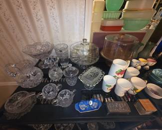 Dining room - glassware, juice set, pedestal cake plate