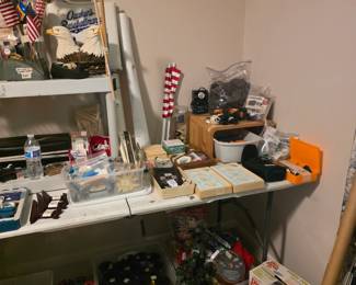 Items under table include more ribbon, & some lights