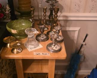 More glassware in various colors - bowls, pitchers, more candle holders