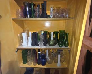 Vases in cabinet