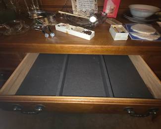 Dining room - felt silver drawer in China cabinet