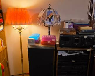 Bedroom - lamps, speaker, miscellaneous