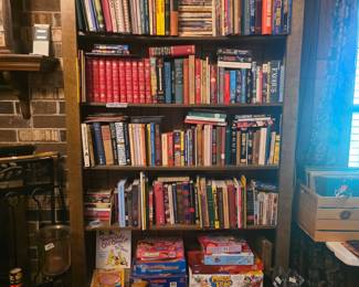 Living room -,one of many places we have Books! Large variety of topics