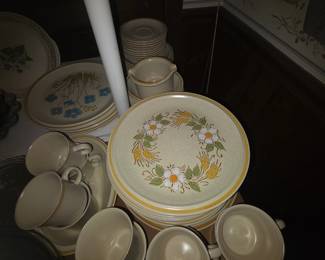 Set of Hearthside Garden Festival stoneware dishes