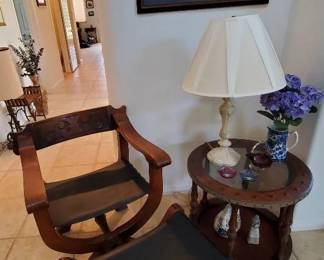 HU152Side Table, Chair, Ottoman, Lamp, Vase