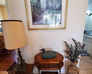 HU155Painting, Side Tables, Lamp, Vase