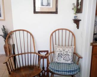 HU150Two Wood Chairs More
