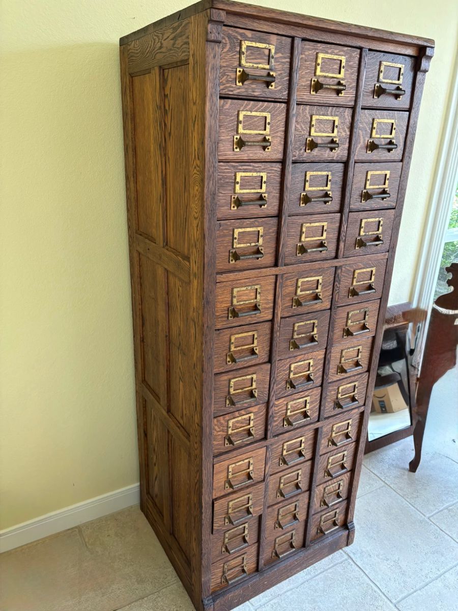 GORGEOUS ANTIQUE 36 DRAWER FILE CABINET APOTHECARY.