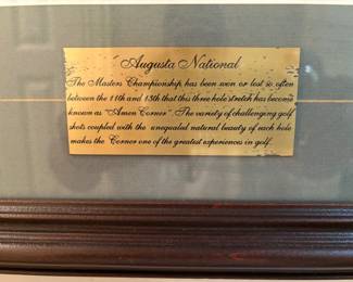 FRAMED AUGUSTA NATIONAL, THE MASTERS CHAMPIIONSHIP.