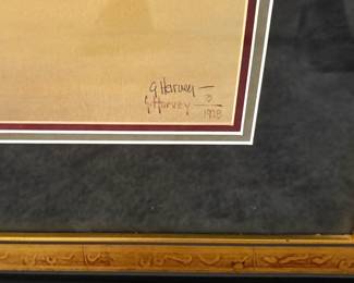 BEAUTIFULLY FRAMED SIGNED AND NUMBERED G. HARVEY TITLE {FROM HIDE AND HORN.} NUMBER 438/1000
