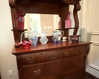 ABSOLUTELY STUNNING ANTIQUE SIDEBOARD BUFFET.