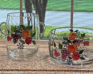 WONDERFULLY DECORATED GLASS BOWLS.