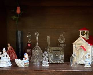BELLS, WATERFORD CRYSTAL ANGEL AND MORE.