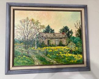 FRAMED OIL PANTING BY CATHERINE RAMEY.