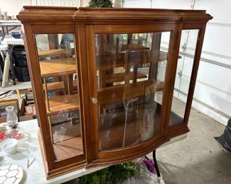 AWESOME ANTIQUE DISPLAY CABINET. OPENS FRONT AND REAR.