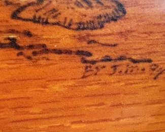 VERY NICE FRAMED WOOD BURN ART THE BRIDGES OF MADISON COUNTY.