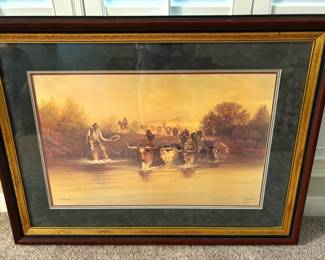BEAUTIFULLY FRAMED SIGNED AND NUMBERED G. HARVEY TITLE {FROM HIDE AND HORN.} NUMBER 438/1000