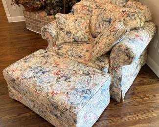 SUPER COMFY OVERSIZED CHAIR AND OTTOMAN.