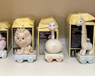 ENESCO PRECIOUS MOMENTS BIRTHDAY TRAIN FIGURINES.
