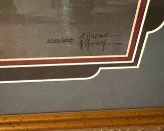 BEAUTIFULLY FRAMED SIGNED AND NUMBERED G. HARVEY TITLED [PILLARS OF STRENGTH] NUMBERED 3565/4500