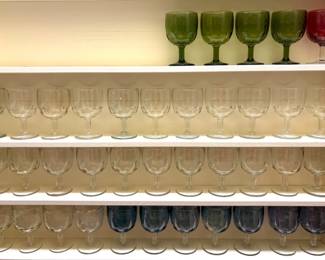 VINTAGE MCM THUMBPRINT GOBLETS.