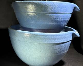 Beautiful blue pottery like this mixing bowl set and…