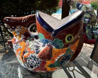 Talavera Big Mouth Fish Planter