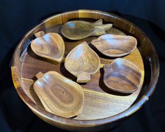 Vintage Wooden Nut Bowls