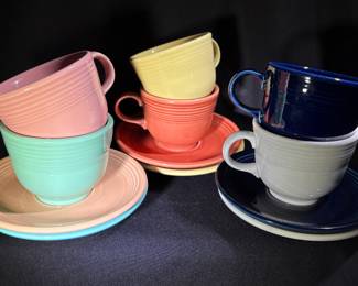 Fiesta Ware Cups and Saucers