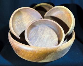 Wooden Salad Bowl Set