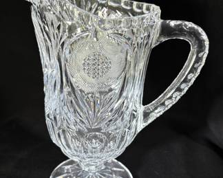 Antique American Brilliant Period Cut Glass Pitcher