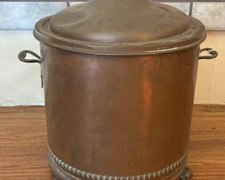 c. 1900 brass and copper coal bucket
