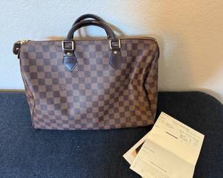 Louis Vuitton Damier 35 Speedy Bag with original receipt
