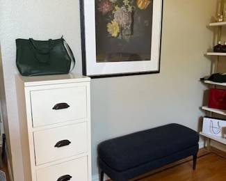 Pottery Barn "Aubrey" Chest of Drawers and West Elm Bench