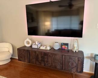 West Elm 84" Pictograph Console and Samsung TV