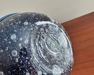 D4 - $75 - Original Hand Blown Glass by Art by Fire. Signed. 9"Tall.
