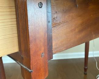 D22 - $275 - Beautiful Antique Drop Leaf Table. Measures 50 x 40.5 extended / 16 x 40.5 dropped. There is a blemish along the "seam" when dropped, but not visible when extended. Beautiful solid piece that offers lots of versatility!