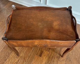 D12 - $95. Small Provincial Cherry Butler Coffee Table with drawers - 15 x 24 x 20.5