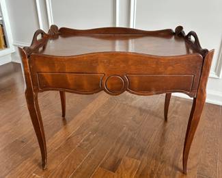 D12 - $95. Small Provincial Cherry Butler Coffee Table with drawers - 15 x 24 x 20.5