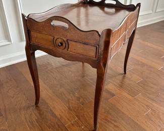 D12 - $95. Small Provincial Cherry Butler Coffee Table with drawers - 15 x 24 x 20.5