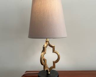 D2 - $20 Each - 2 available. Tall Gold Table Lamp. Measures 19" tall.
