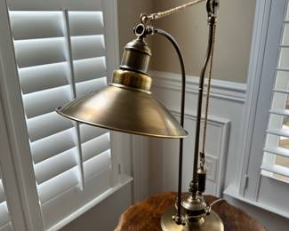 D27 - $70. Pottery Barn "Glendale" Pulley Lamp. Measures 28.5" tall.