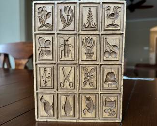 D81 - $30. Ursel Konig Swiss Made Cookie Mold/ Press on Wood. 5 x 8